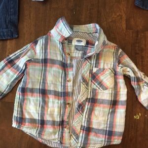 Plaid boys button up